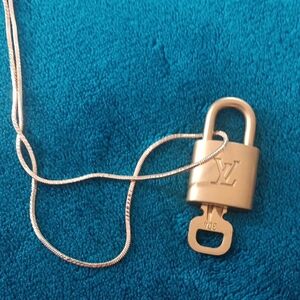 Louis Vuitton Gold Padlock Pendant Necklace on Chain
